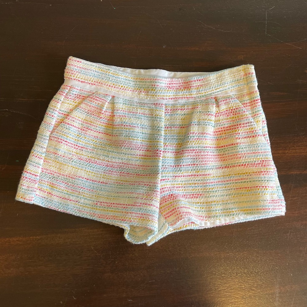 Janie and Jack Girls Multi Color Tweed Shorts Pastel Rainbow Size 4 Preppy